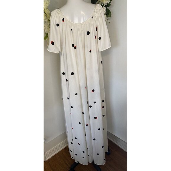 Sterling Sophisticates Vtg House Coat Dress MuMu Lounger Granny Robe Maxi Sz M - Picture 11 of 16